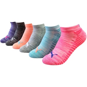 PUMA Women’s 6 Pack Runner Socks(Bright Pink Multi)