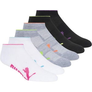 PUMA Women’s Low Cut Socks (6-Pack)(White Multi)
