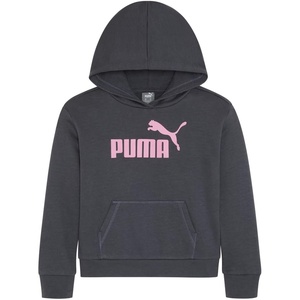 PUMA girls Long Sleeve Sweater, Crewneck Pullover, Soft Knit Fabric(Galactic Gray)