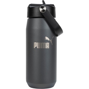 PUMA unisex-adult 18oz Insulated Stainless Steel Water Bottle With Straw & Carry Handle(Dark Grey)