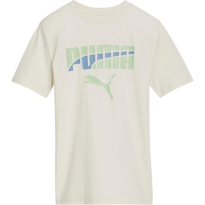 Puma Boys’ Short Sleeve Cotton Graphic T-Shirt, Crewneck(Alpine Snow)