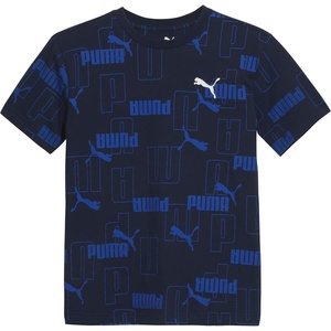 Puma Boys’ Short Sleeve Cotton Graphic T-Shirt, Crewneck(Club Navy)