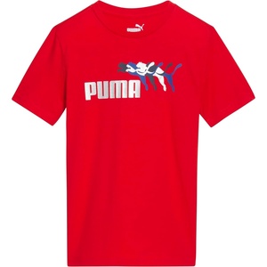 Puma Boys’ Short Sleeve Cotton Graphic T-Shirt, Crewneck(For All Time Red)