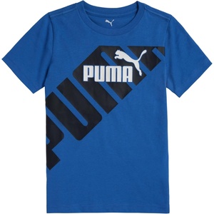 Puma Boys’ Short Sleeve Cotton Graphic T-Shirt, Crewneck(Mountain Blue)