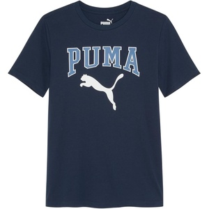 Puma Boys’ Short Sleeve Cotton Graphic T-Shirt, Crewneck(Navy)