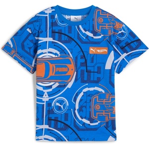 Puma Boys’ Short Sleeve Cotton Graphic T-Shirt, Crewneck(Team Royal – Hot Wheels)