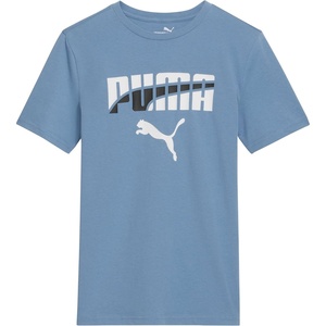 Puma Boys’ Short Sleeve Cotton Graphic T-Shirt, Crewneck(Zen Blue)