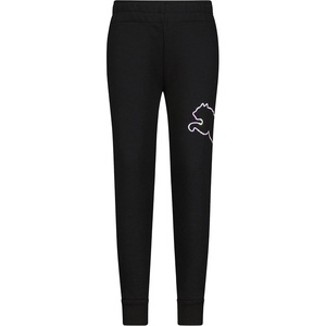 Puma Girls’ Core Logo Jogger, Fleece Lined, Elastic Waistband, Pull on Pant(Black)