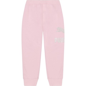 Puma Girls’ Core Logo Jogger, Fleece Lined, Elastic Waistband, Pull on Pant(Chalk Pink)