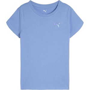 Puma Girls Core Logo Short Sleeve T-Shirt, Crewneck, Soft and Lightweight(Intense Lavender)