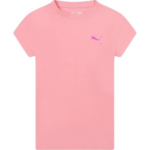 Puma Girls Core Logo Short Sleeve T-Shirt, Crewneck, Soft and Lightweight(Pale Pink)