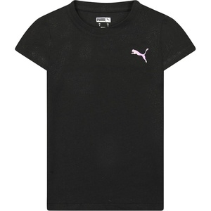 Puma Girls Core Logo Short Sleeve T-Shirt, Crewneck, Soft and Lightweight(Puma Black)