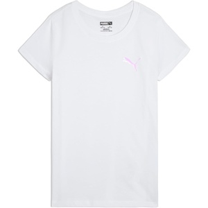 Puma Girls Core Logo Short Sleeve T-Shirt, Crewneck, Soft and Lightweight(Puma White)