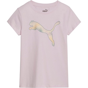 Puma Girls Core Logo Short Sleeve T-Shirt, Crewneck, Soft and Lightweight(Whisp of Pink)