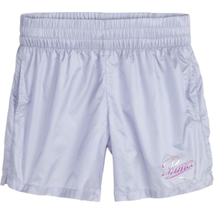 Puma Girls’ Fashion Shorts, Elastic Waistband & Puma Cat Logo(Light Blue)