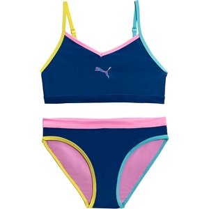 Puma Girls’ Two Piece Bathing Suit, Bikini Swimsuit, Quick Dry(Cobalt Glaze)