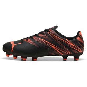 Puma Mens Attacanto Firm, Artificial Ground Soccer Cleat(Puma Black Glowing Red)