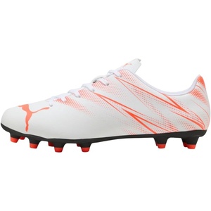 Puma Mens Attacanto Firm, Artificial Ground Soccer Cleat(Puma White Fire Orchid)