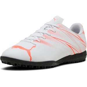 Puma Mens Attacanto Turf Trainer Soccer Cleat(Puma White-glowing Red)