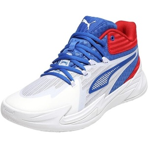 Puma Mens Dagger Basketball Shoes(White-mountain Blue-for All Time Red)