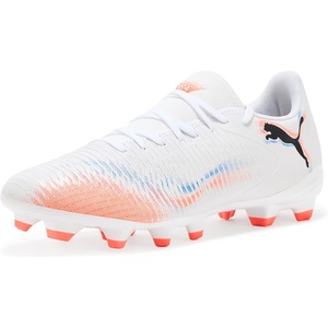 Puma Mens Future 8 Play Firm, Artificial Ground Soccer Cleats(White-black-glowing Red Ah25)