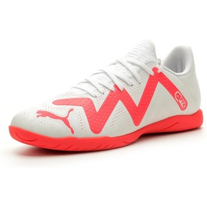 Puma Mens Future 8 Play Indoor Soccer Shoes(White-fire Orchid)