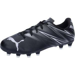 Puma Unisex-Child Attacanto Firm Ground/Artificial Ground (Toddler/Little Kid/Big Kid)(Black Silver)