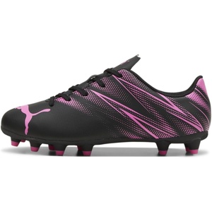 Puma Unisex-Child Attacanto Firm Ground/Artificial Ground (Toddler/Little Kid/Big Kid)(Puma Black – Poison Pink)