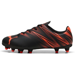 Puma Unisex-Child Attacanto Firm Ground/Artificial Ground (Toddler/Little Kid/Big Kid)(Puma Black Glowing Red)