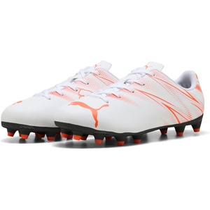 Puma Unisex-Child Attacanto Firm Ground/Artificial Ground (Toddler/Little Kid/Big Kid)(Puma White Glowing Red)