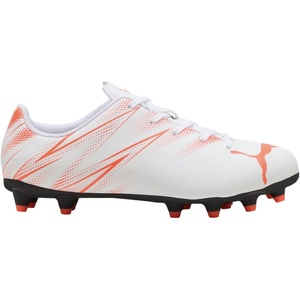 Puma Unisex-Child Attacanto Firm Ground/Artificial Ground (Toddler/Little Kid/Big Kid)(Puma White-glowing Red)