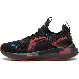 Puma, Unisex-Child, Hot Wheels Softride Enzo, Puma Black-Red Fire, Big Kid 6