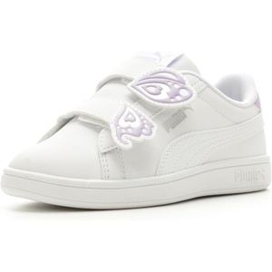 Puma Unisex-Child Smash Hook and Loop(Butterfly Puma White-vivid Violet-puma Silver)