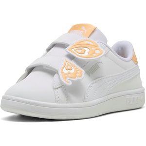 Puma Unisex-Child Smash Hook and Loop(Puma White-almost Apricot)