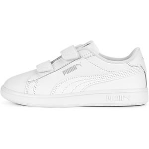 Puma Unisex-Child Smash Hook and Loop(Puma White-cool Light Gray)