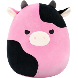 Squishmallows Original 8-Inch Ingred Purple and Black Spotted Cow – Official Jazwares Plush (Little)(Black/Pink Cow)