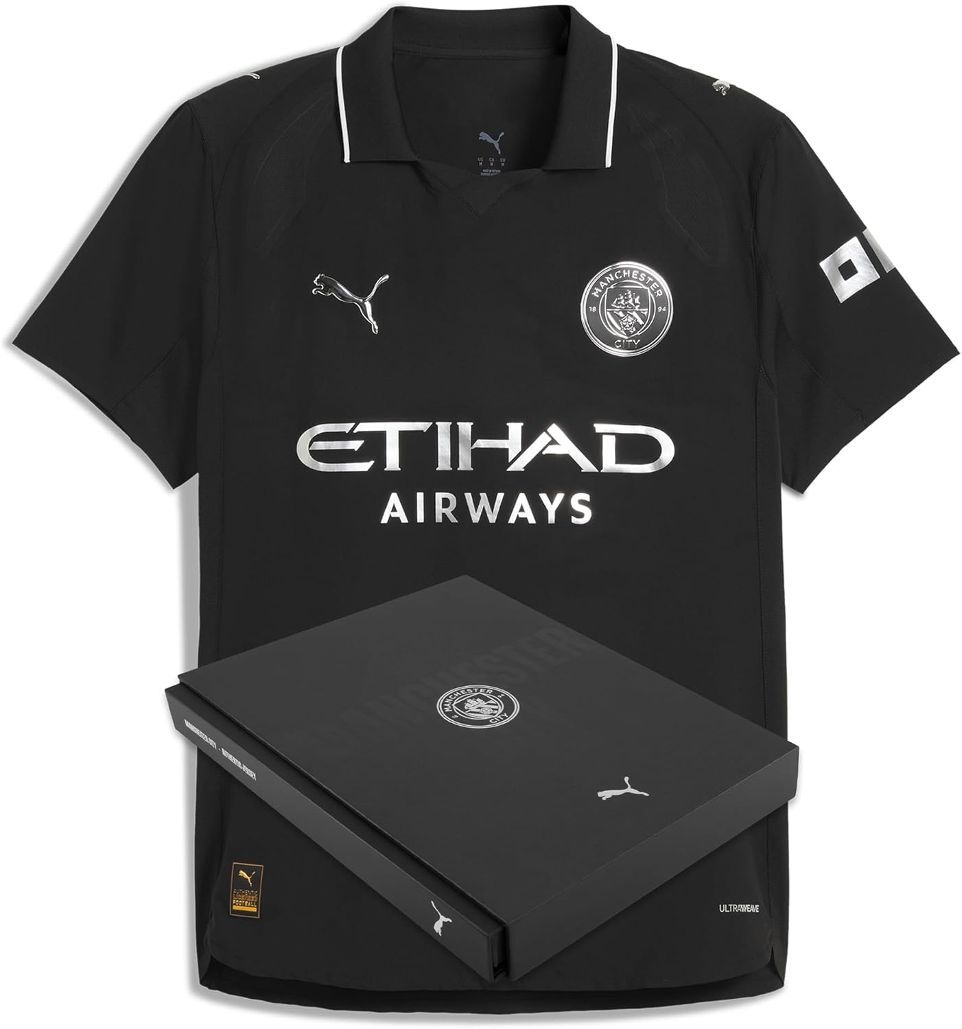 image:imageManchester City FC Mens 202526 Authentic Away Soccer Jersey Slim Fit Black