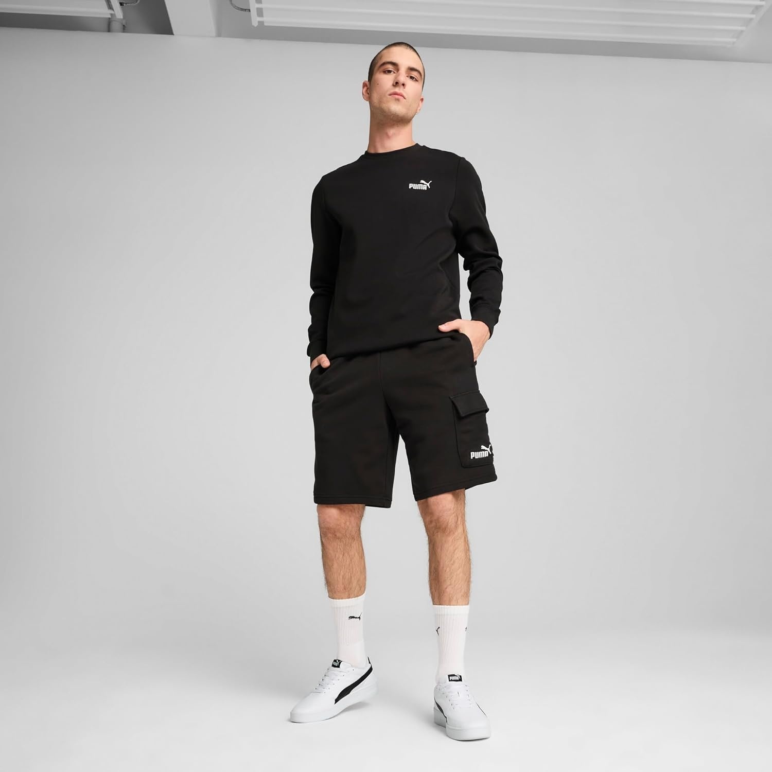 image:imagePUMA Essentials Logo Cargo ShortsPuma Black Ss25