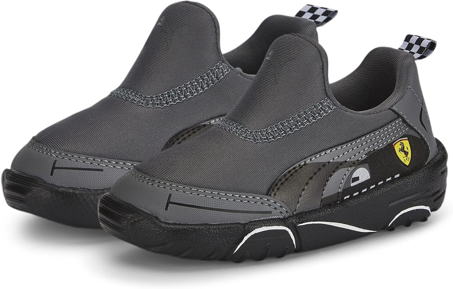 image:imagePUMA Kids Boys Scuderia Ferrari Bao Kart Motorsport Slip On Sneakers Shoes Casual GreySmoked Pearlpuma Black