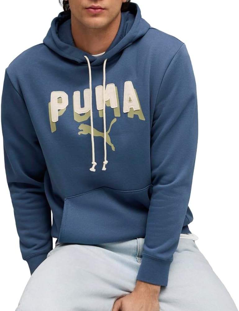 image:imagePUMA Mens Essentials Double Up Hoodie Athletic Outerwear Casual BlackDark Indigo Double Up Ah25