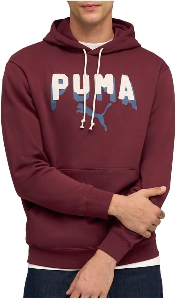 image:imagePUMA Mens Essentials Double Up Hoodie Athletic Outerwear Casual BlackRuby Shimmer Double Up Ah25