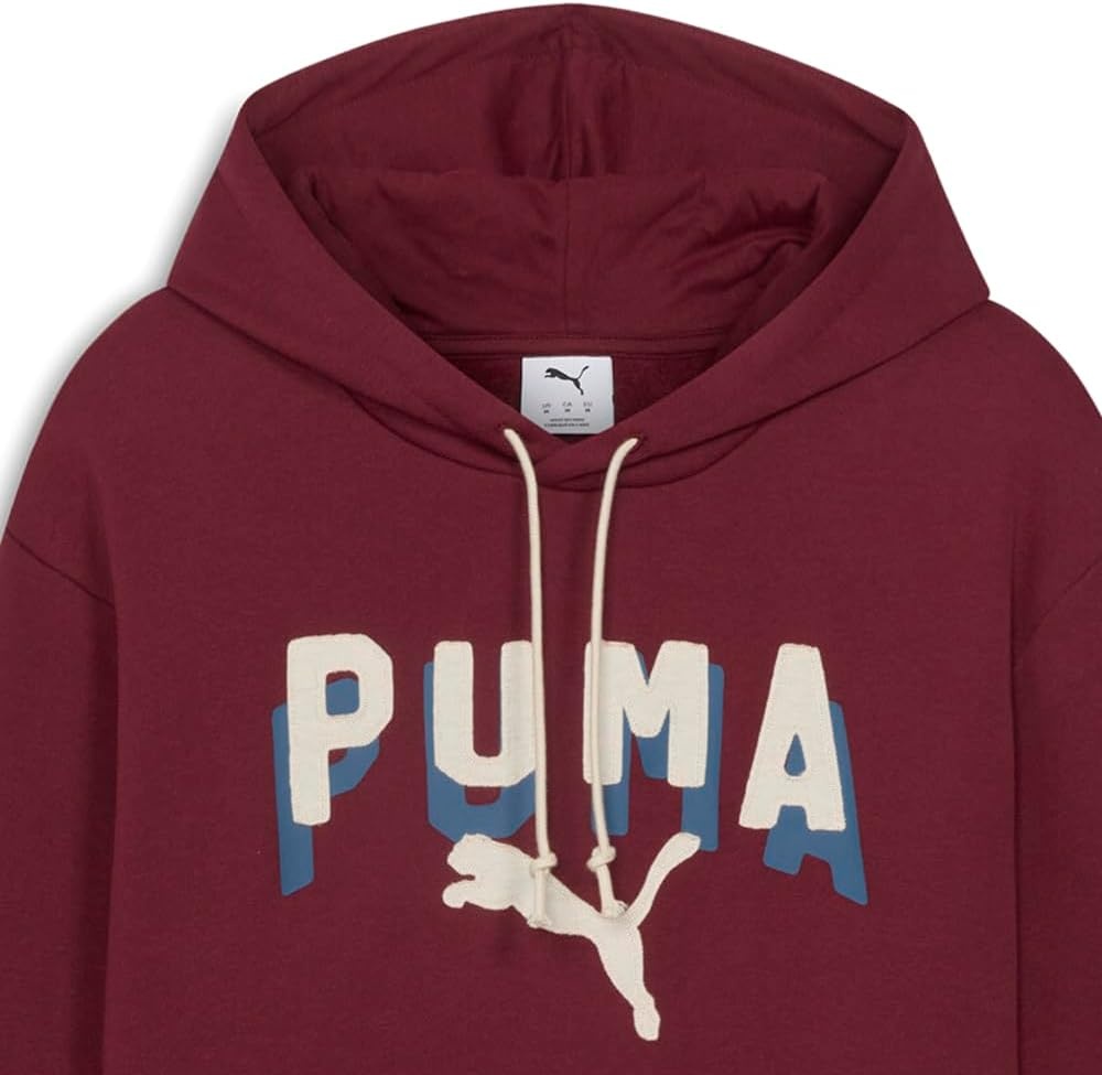 image:imagePUMA Mens Essentials Double Up Hoodie Athletic Outerwear Casual BlackRuby Shimmer Double Up Ah25