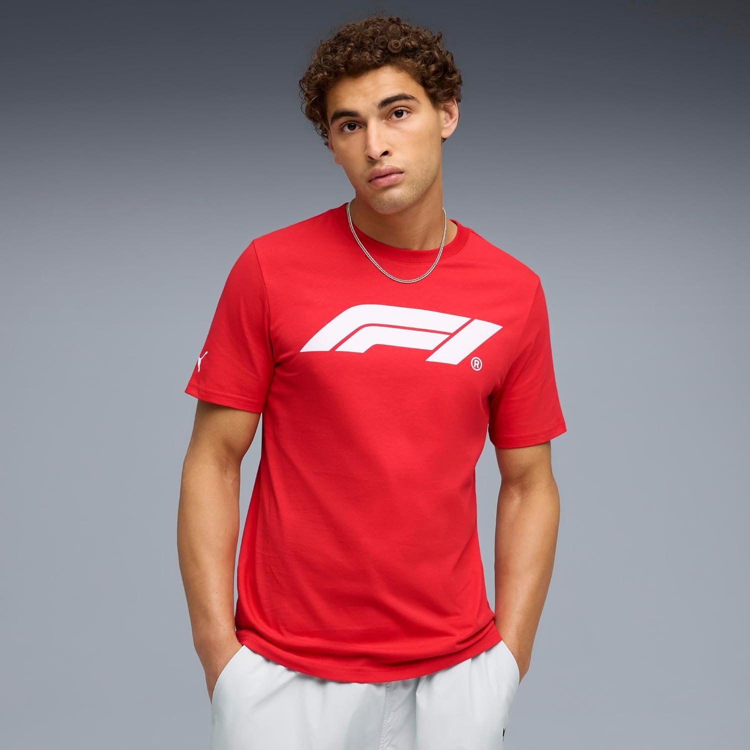 image:imagePUMA Mens F1 Essentials Logo 180G Crew Neck Short Sleeve Casual Tops CasualPop Red