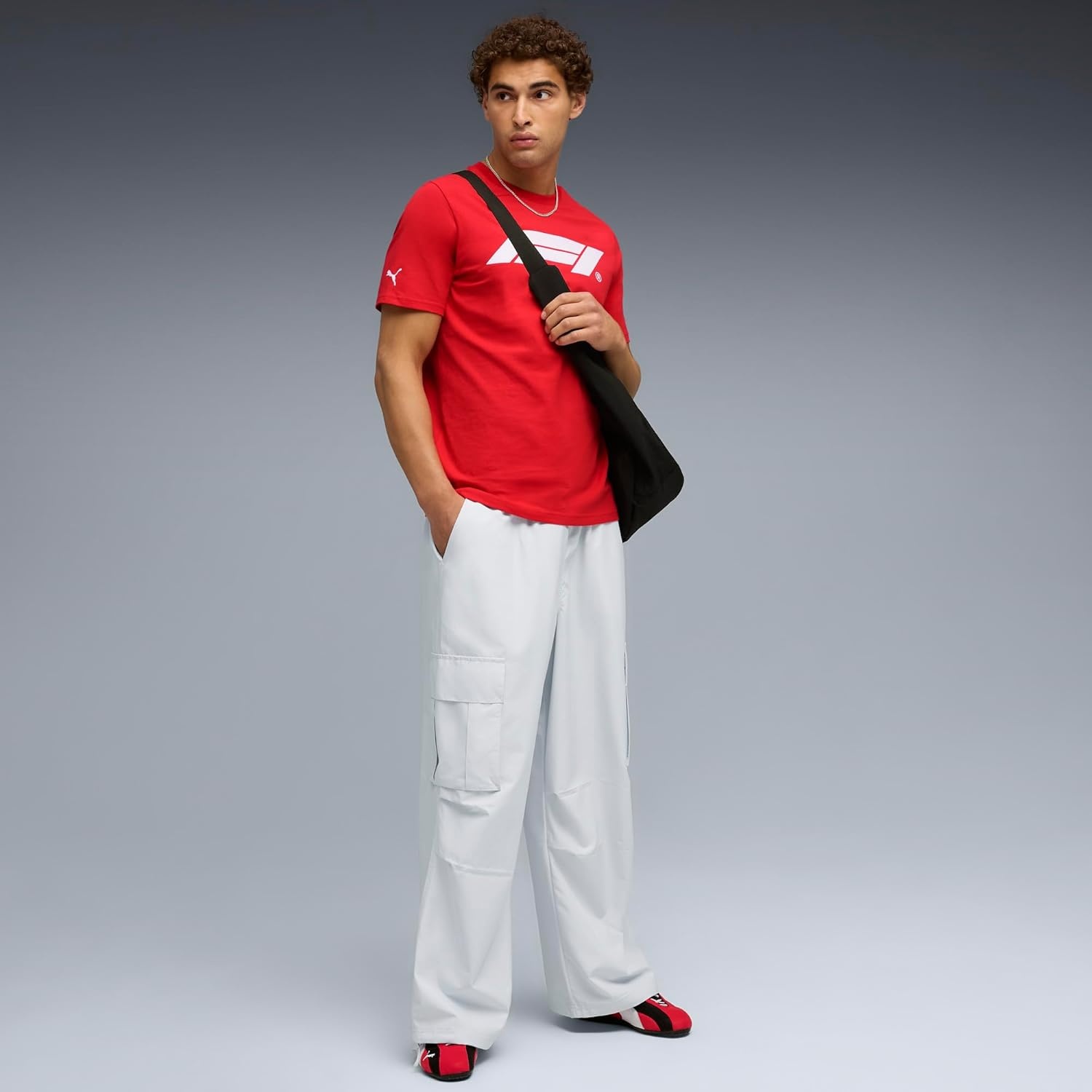 image:imagePUMA Mens F1 Essentials Logo 180G Crew Neck Short Sleeve Casual Tops CasualPop Red