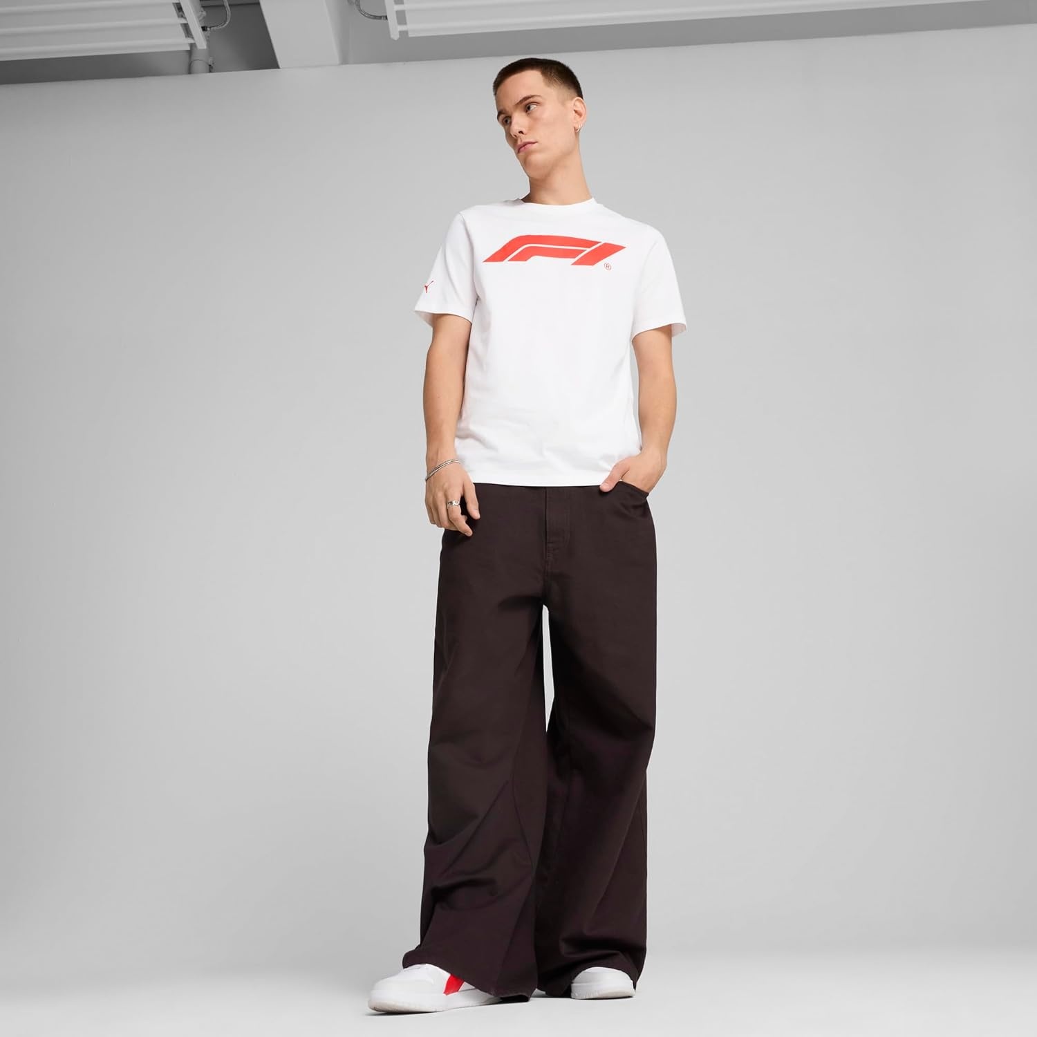 image:imagePUMA Mens F1 Essentials Logo 180G Crew Neck Short Sleeve Casual Tops CasualPuma White