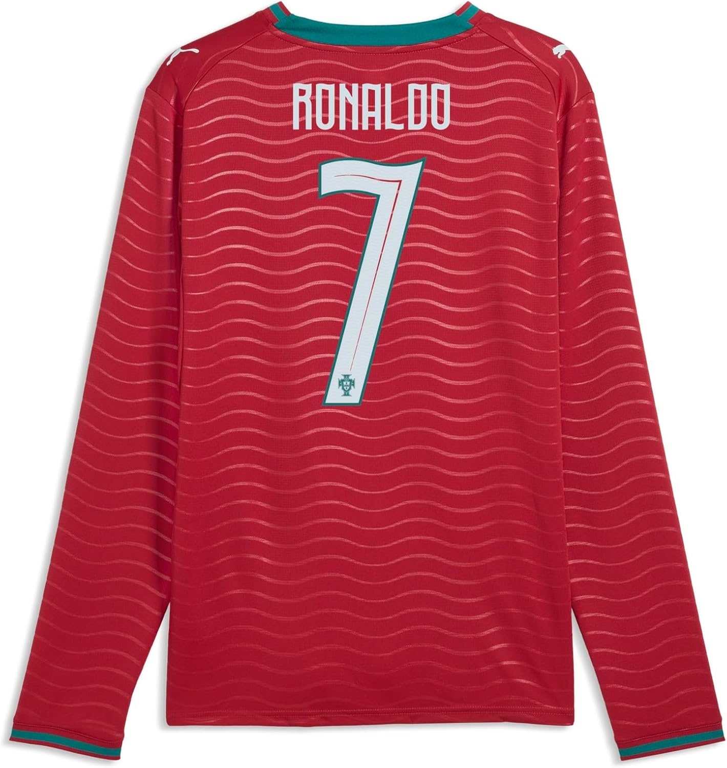image:imagePUMA Mens Portugal Crew Neck Long Sleeve Home Player Jersey Replica CasualClub Redgreen Lagoon