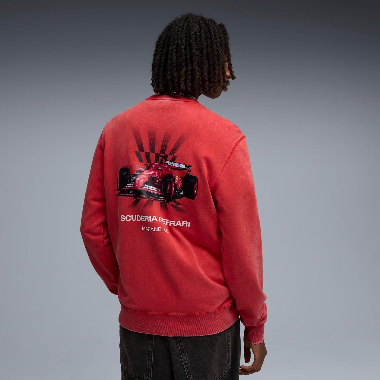 image:imagePUMA Mens Scuderia Ferrari Graphic Crew Neck Sweatshirt Casual BlackRosso Corsa