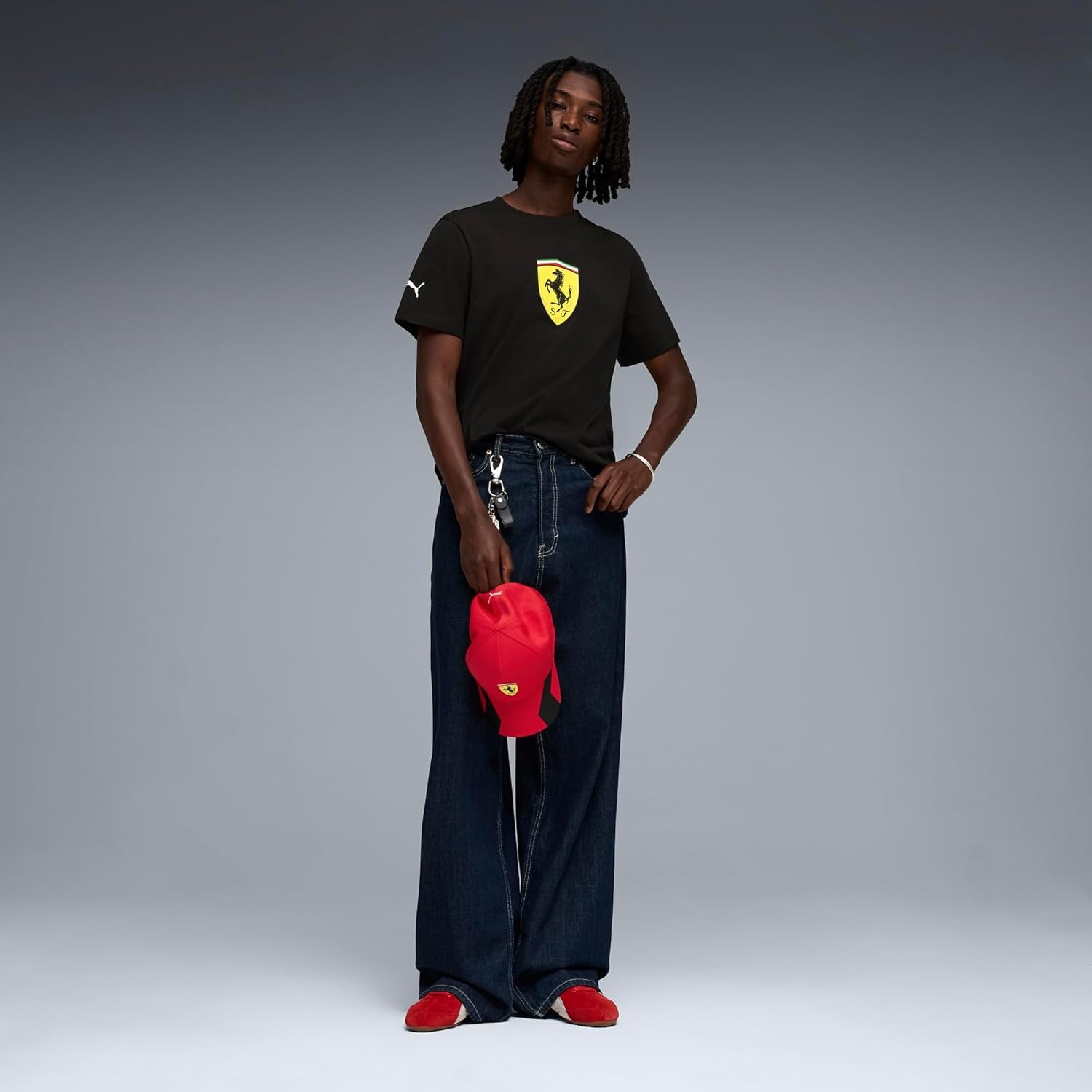 image:imagePUMA Mens Scuderia Ferrari Shield TShirt Black SS26 Medium Ferrari Colored Shield Tee