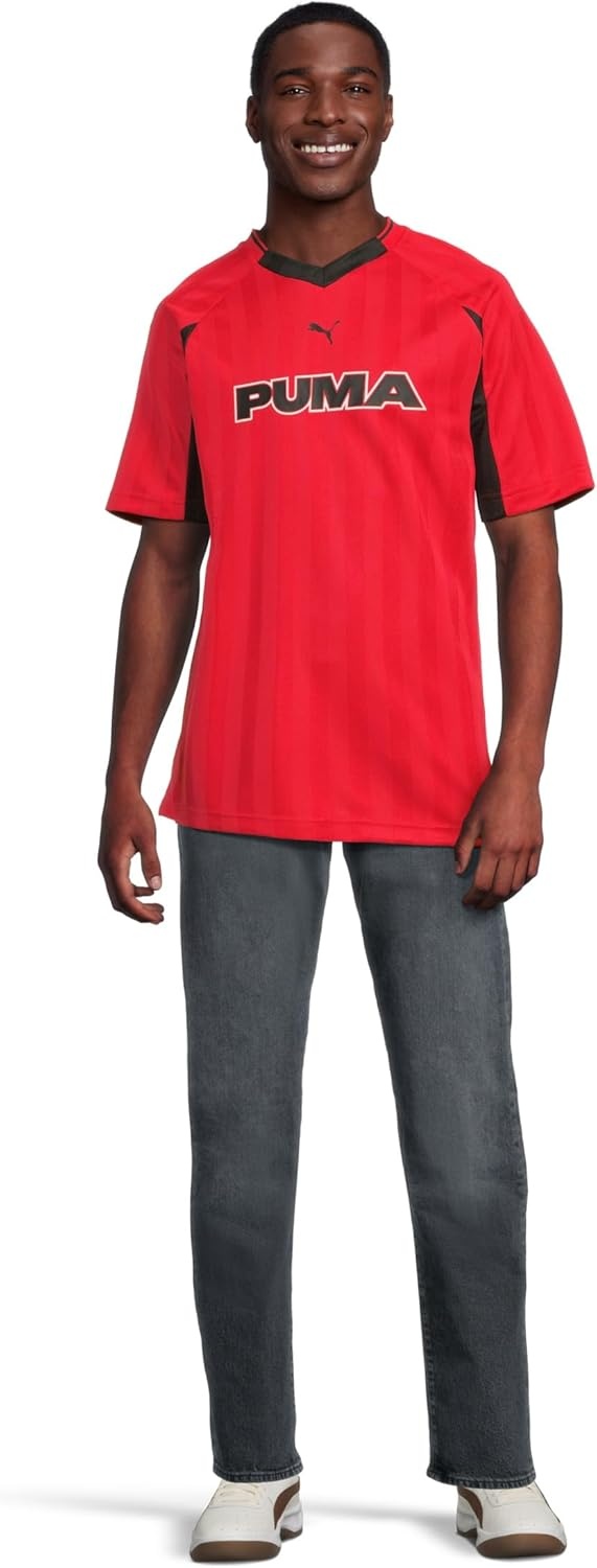 image:imagePUMA Mens Sport VNeck Short Sleeve Jersey Casual For All Time Red Ah25
