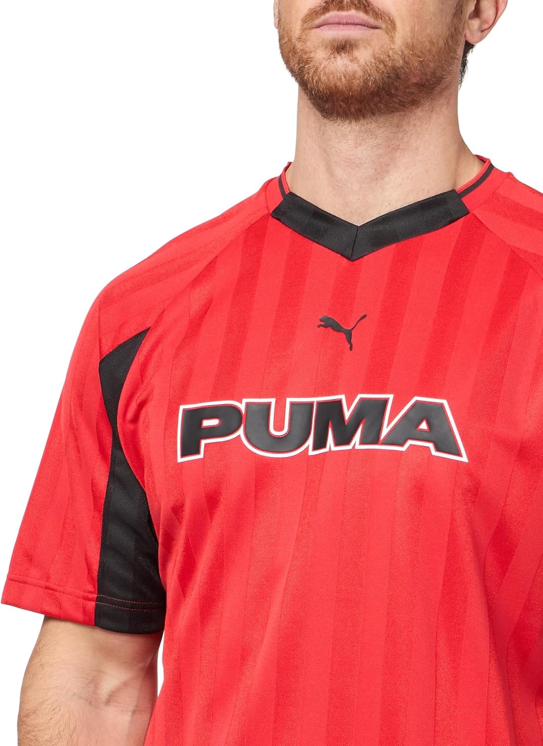 image:imagePUMA Mens Sport VNeck Short Sleeve Jersey Casual For All Time Red Ah25